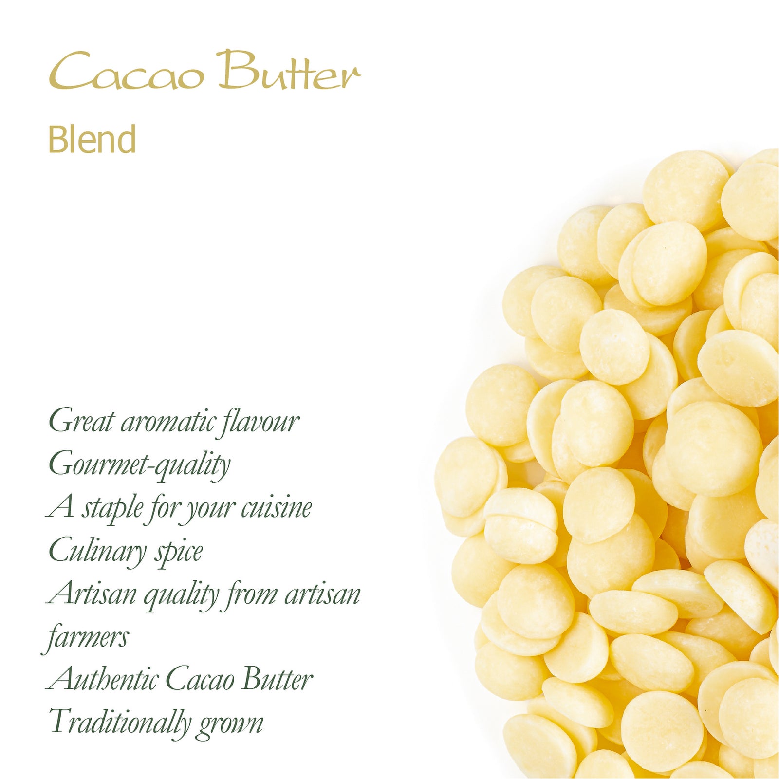 Cocoa Butter Food Grade Organic - cacaobutter chips raw for baking 100g
