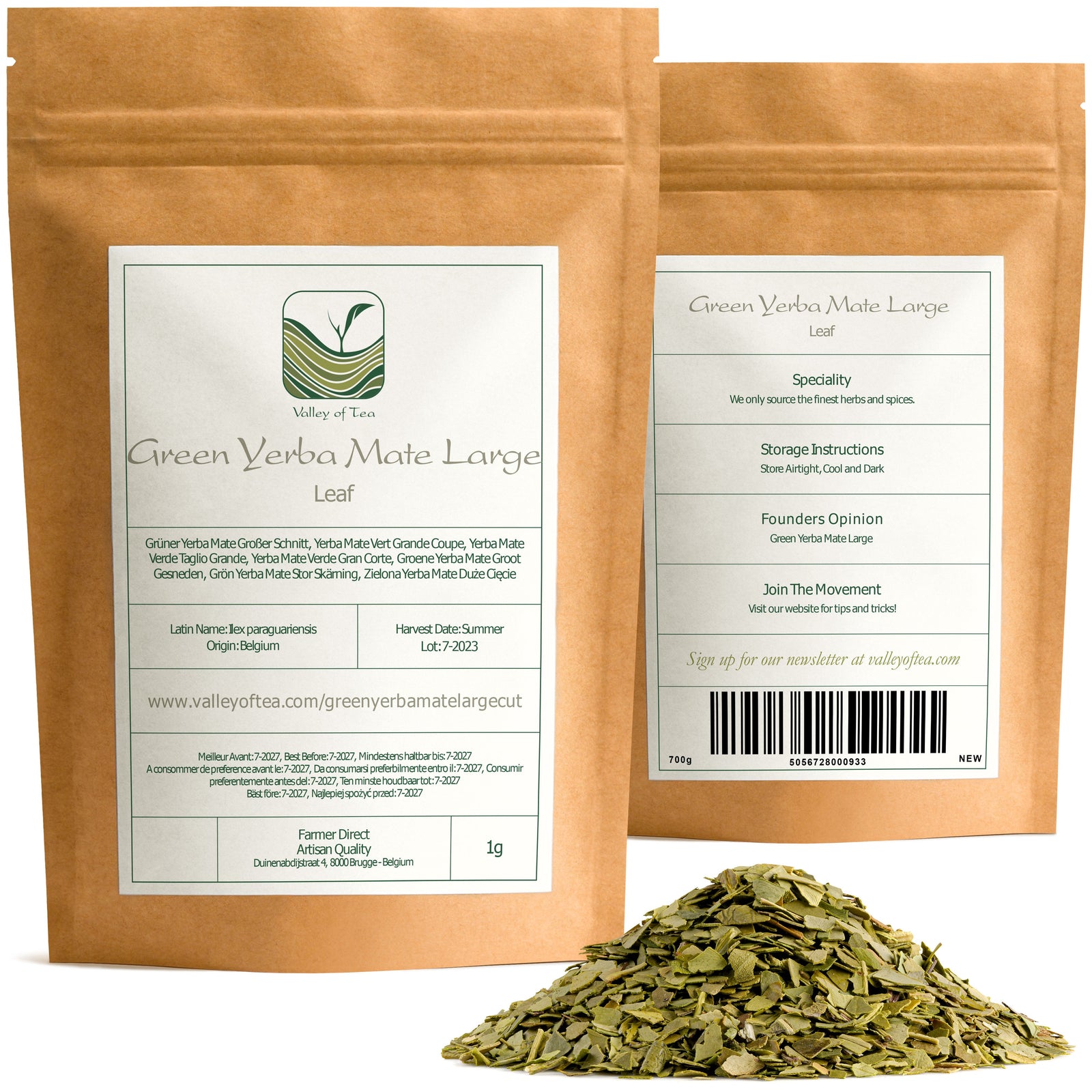Grön Yerba Mate Stor Skärning