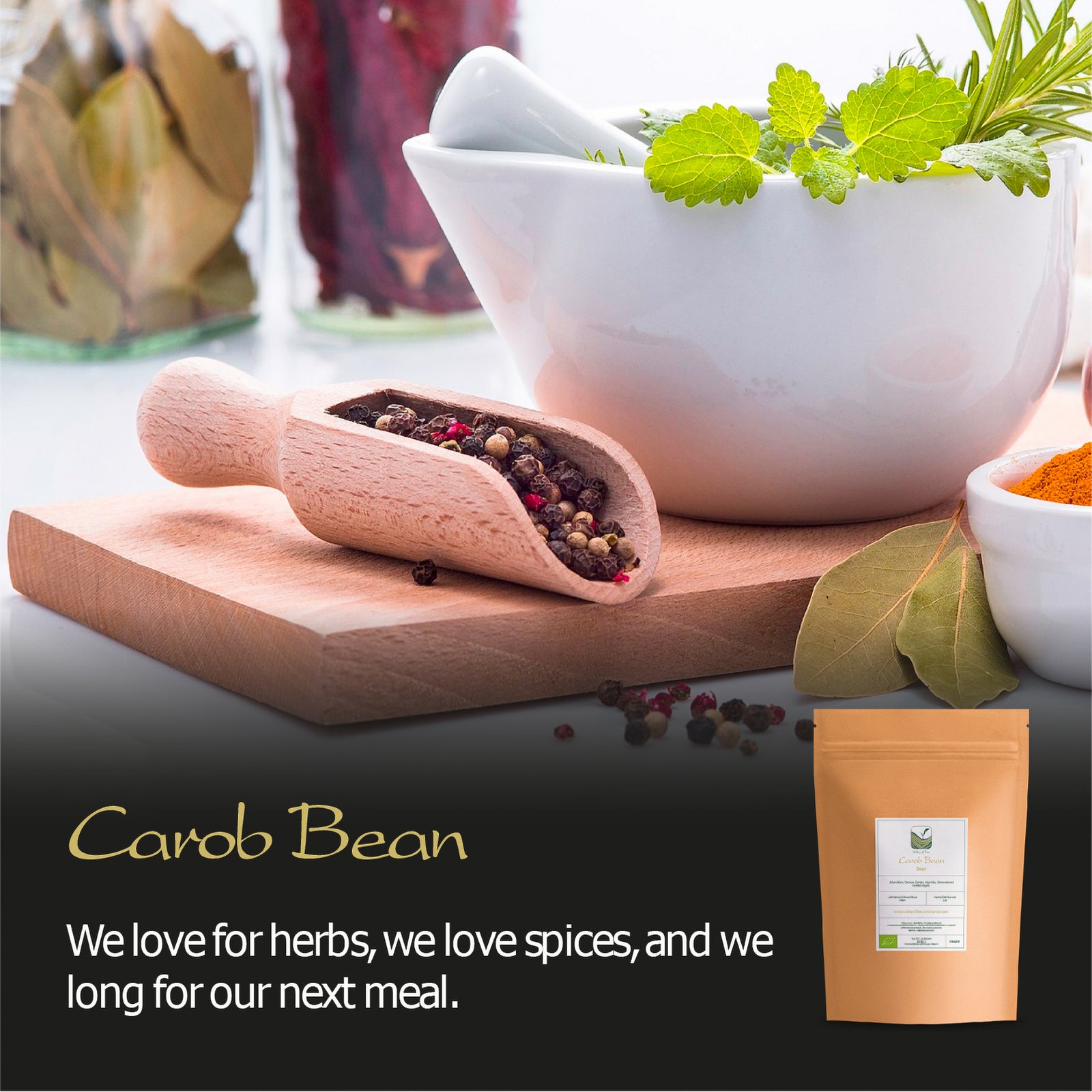 Carob Bean Nibs Raw 250g